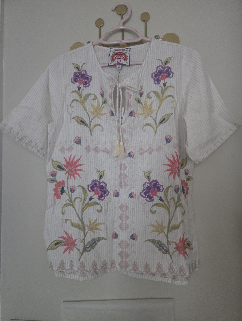 NWT Johnny Was Ruffle Sleeve Tunic Top Size XS